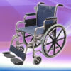 Silla de Ruedas con Descanzabrazos Desmontables y Soportes Descansapies