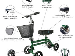 Andadera Para Rodilla Scooter Kneerover Steerable Verde