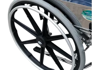 Silla de Ruedas con Brazos Fijos y Descansapies Desmontables