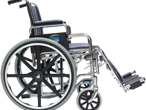 Silla de Ruedas con Brazos y Elevapiernas Desmontables Tapicería Azul