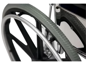 Silla de Ruedas Reclinable con Brazos y Elevapiernas Desmontables Tapicería Azul