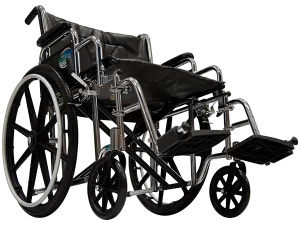 Silla de Ruedas con Brazos y Descansapies Desmontables Extra-Ancha 20 Pulgadas