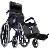 Silla de Ruedas Reclinable con Brazos y Elevapiernas Desmontables
