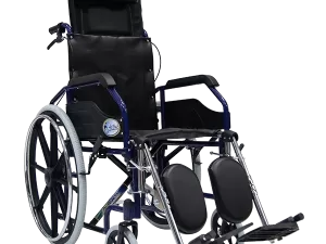 Silla de Ruedas Reclinable con Brazos y Elevapiernas Desmontables