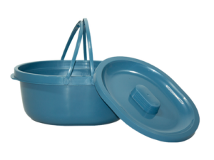 Silla Cómodo Ducha de Aluminio con Reposapiés Integrado, Color Azul