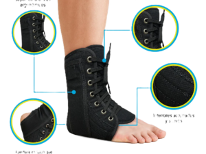 Tobillera de Lona con Cintas y Soportes Laterales